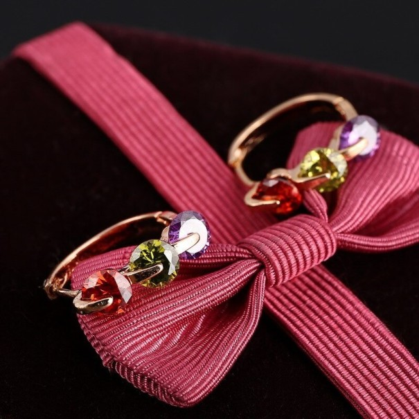 Pendientes de aro para mujer con cristales 11