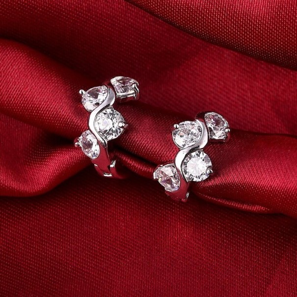 Pendientes de aro para mujer con cristales 13