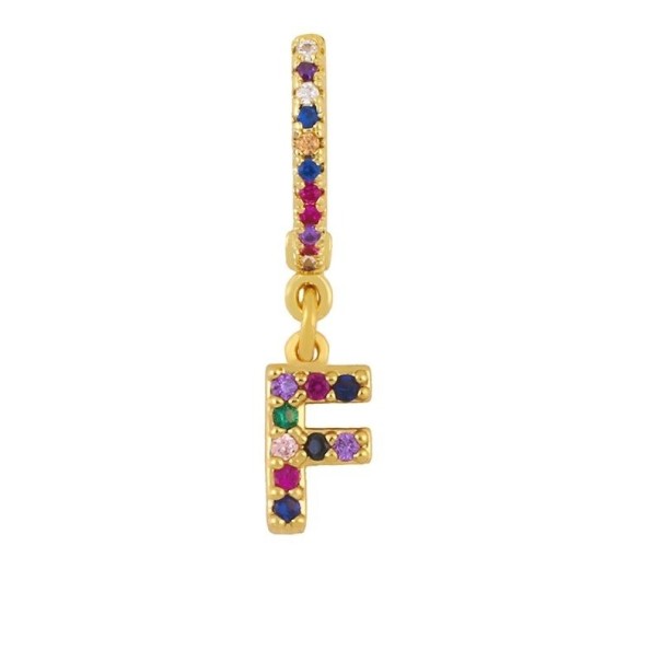 Pendientes de aro para mujer con letras F