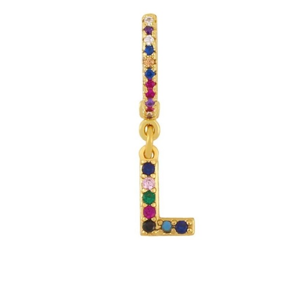 Pendientes de aro para mujer con letras L