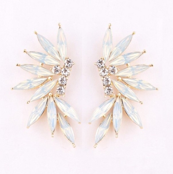 Pendientes de aro para mujer con piedras H809 1