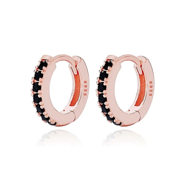 Pendientes de aro para mujer con piedras R25 rosa viejo 3