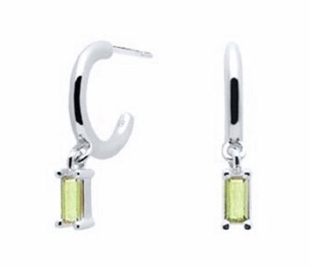 Pendientes de aro para mujer con piedras R44 plateado 10