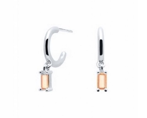 Pendientes de aro para mujer con piedras R44 plateado 8