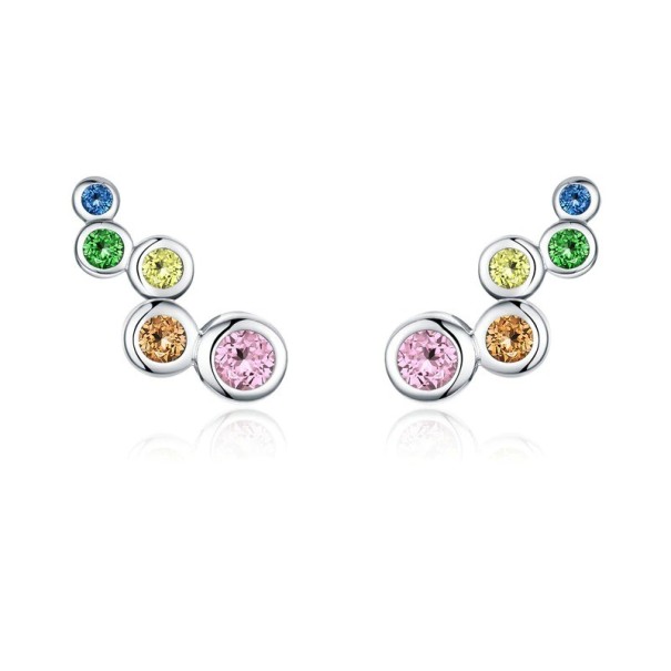 Pendientes de aro para mujer con piedras R58 multicolor
