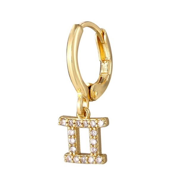Pendientes de aro para mujer con signo del zodiaco plateado 12