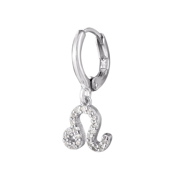 Pendientes de aro para mujer con signo del zodiaco plateado 5