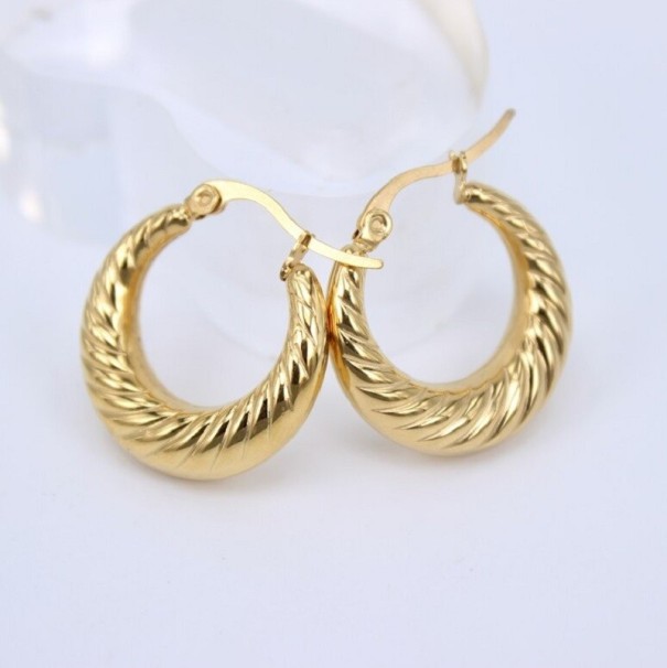 Pendientes de aro para mujer G457 dorado 23 mm