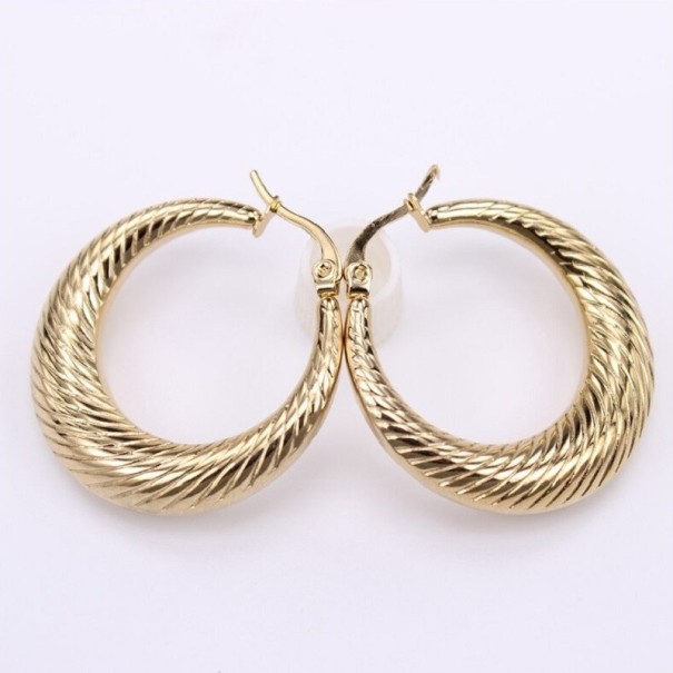 Pendientes de aro para mujer G457 dorado 35 mm