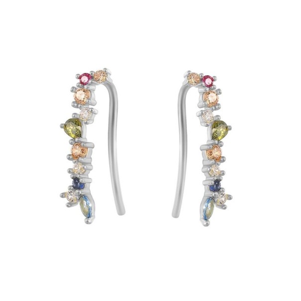 Pendientes de aro para mujer H745 plateado 8