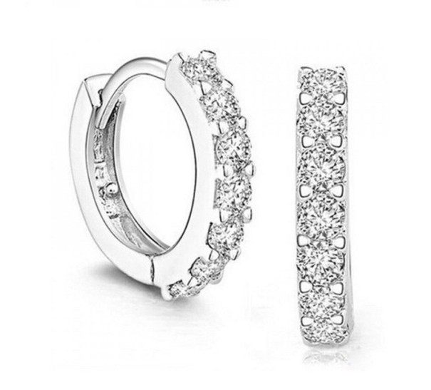 Pendientes de aro para mujer H810 plateado