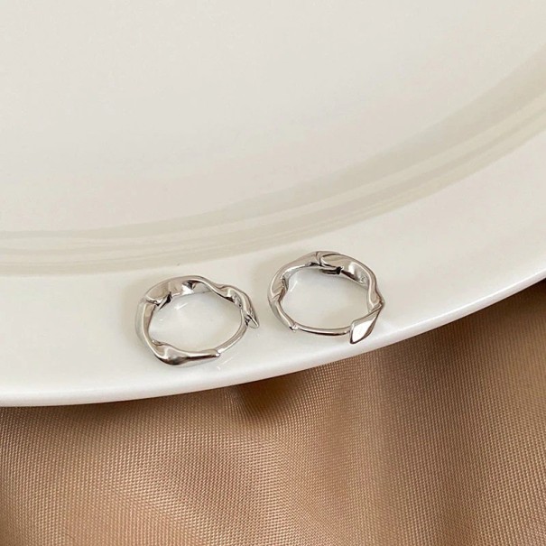 Pendientes de aro para mujer H860 plateado