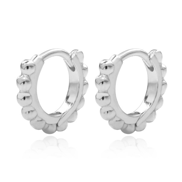 Pendientes de aro para mujer R26 plateado 3