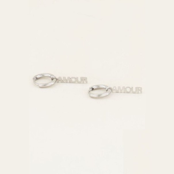 Pendientes de aro para mujer R31 plateado 4