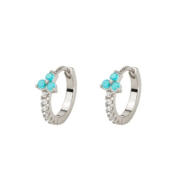 Pendientes de aro para mujer R42 plateado 2