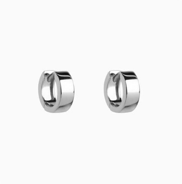 Pendientes de aro para mujer R55 plateado 4