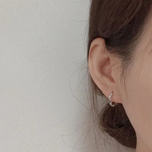 Pendientes de aro para mujer R64 plateado