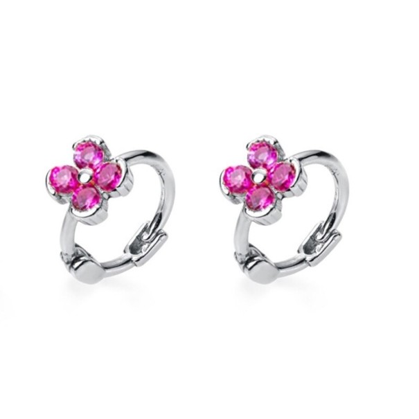 Pendientes de aro para mujer trébol plateado 1