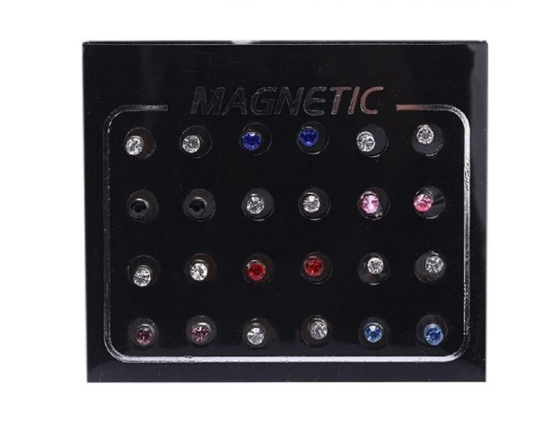 Pendientes de botón para mujer 12 pares G614 multicolor