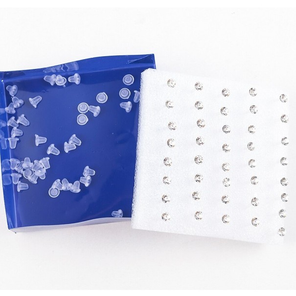 Pendientes de botón para mujer 20 pares C1094 blanco 5 mm