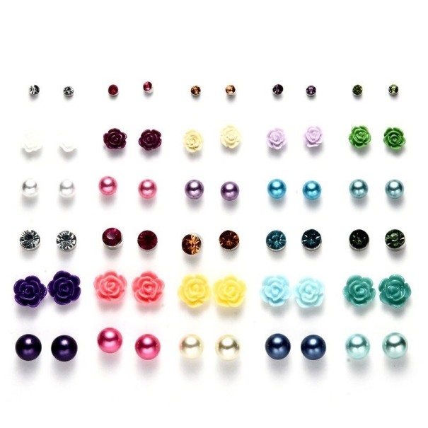 Pendientes de botón para mujer 30 pares j446 6