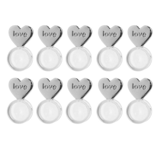 Pendientes de botón para mujer 5 pares gris
