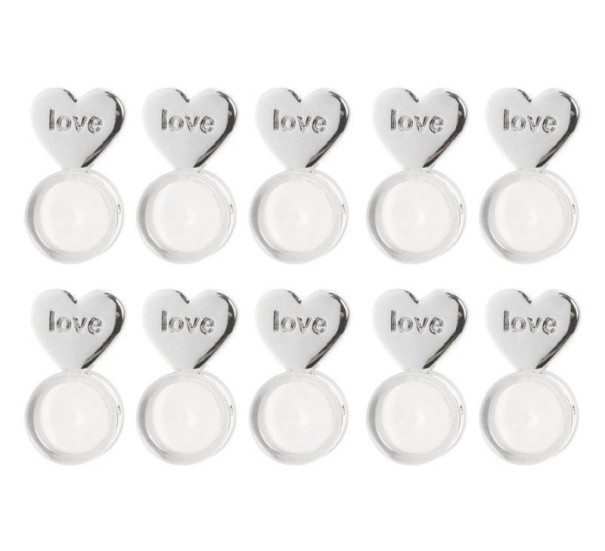 Pendientes de botón para mujer 5 pares plateado