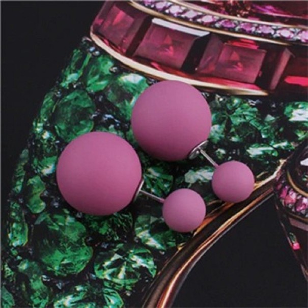 Pendientes de botón para mujer G378 rosa oscuro