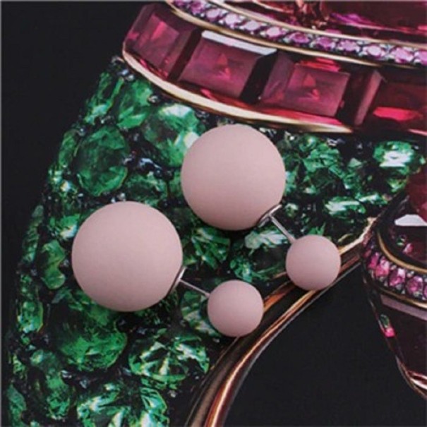 Pendientes de botón para mujer G378 rosa viejo