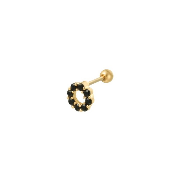 Pendientes de botón para mujer negro 1