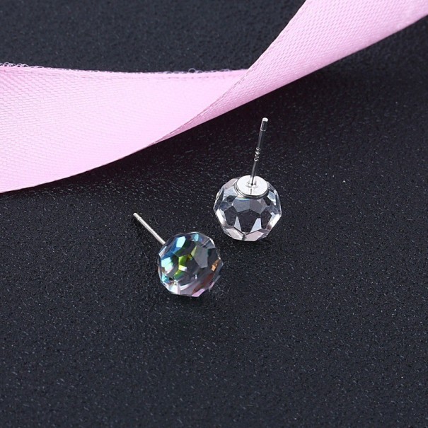 Pendientes de cristal para mujer 4 mm
