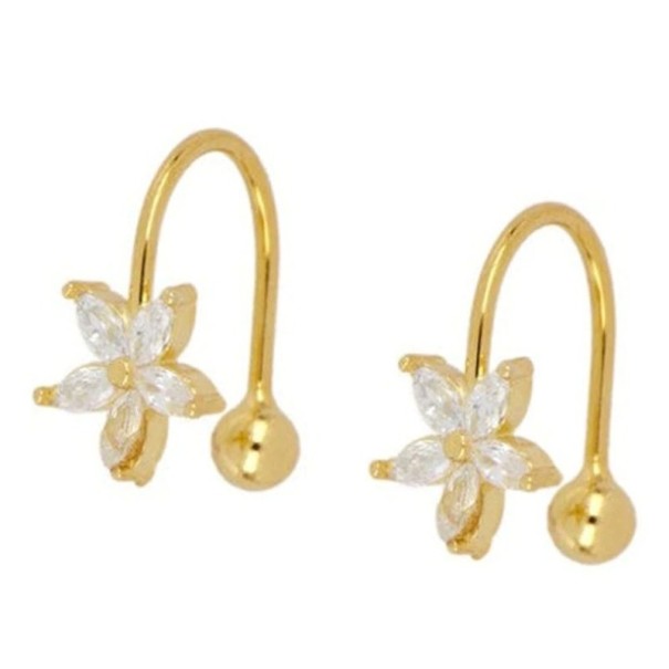 Pendientes de flores para mujer dorado