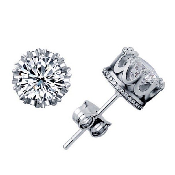 Pendientes de hombre con circonitas J1492 plateado