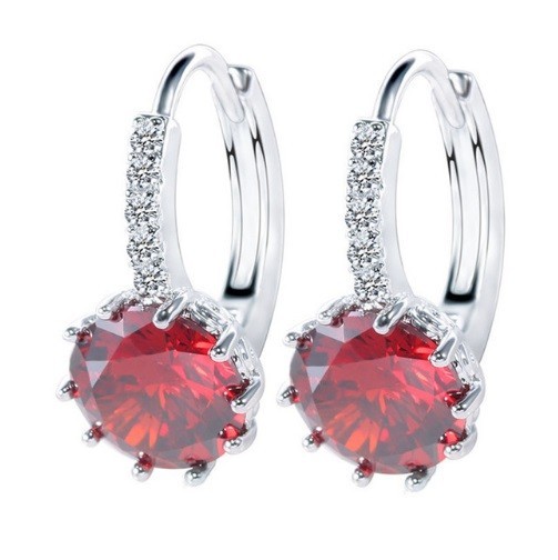 Pendientes de lujo con piedra J3210 rojo