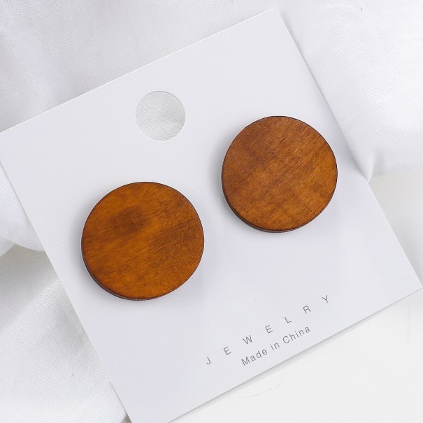 Pendientes de madera para mujer G1151 marrón claro