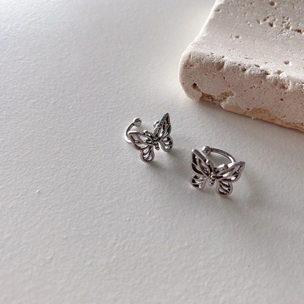 Pendientes de mariposa para mujer plateado