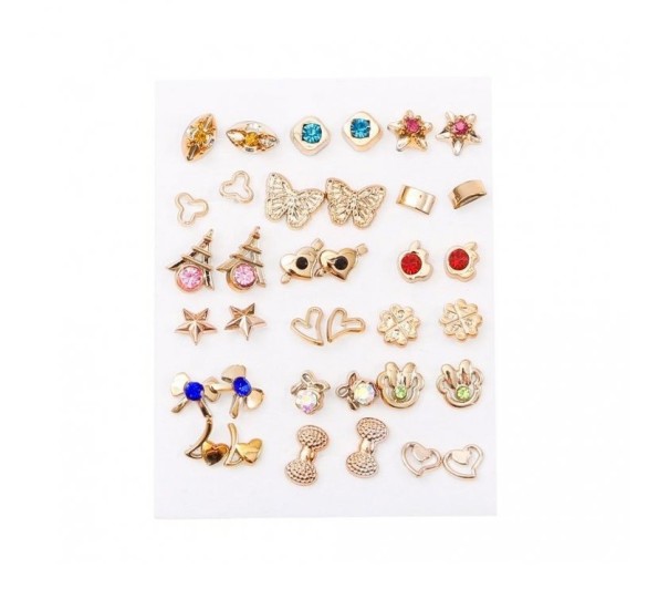 Pendientes de mujer 18 pares dorado
