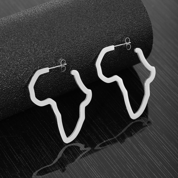 Pendientes de mujer África plateado