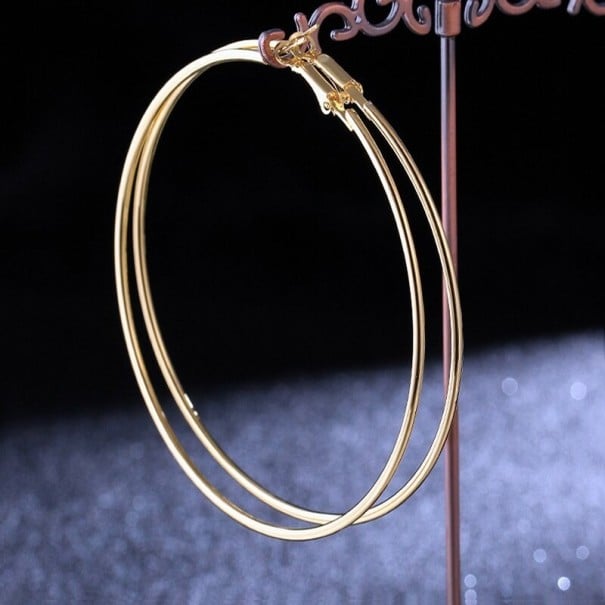 Pendientes de mujer círculos G152 dorado 11 cm