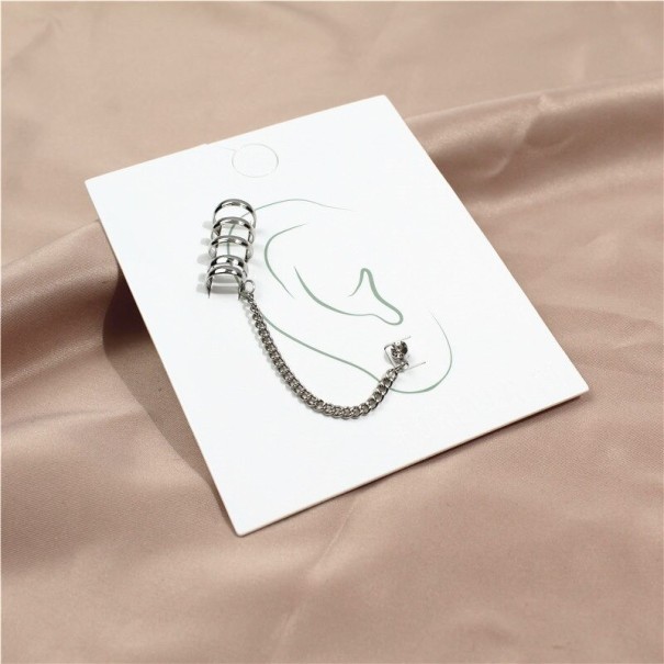 Pendientes de mujer con cadena H841 plateado