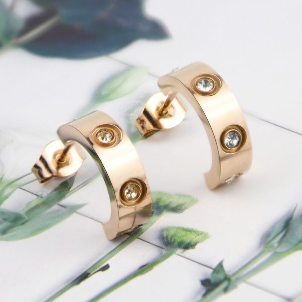 Pendientes de mujer con circonitas G968 rosa viejo