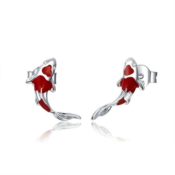 Pendientes de mujer con forma de carpa koi 1