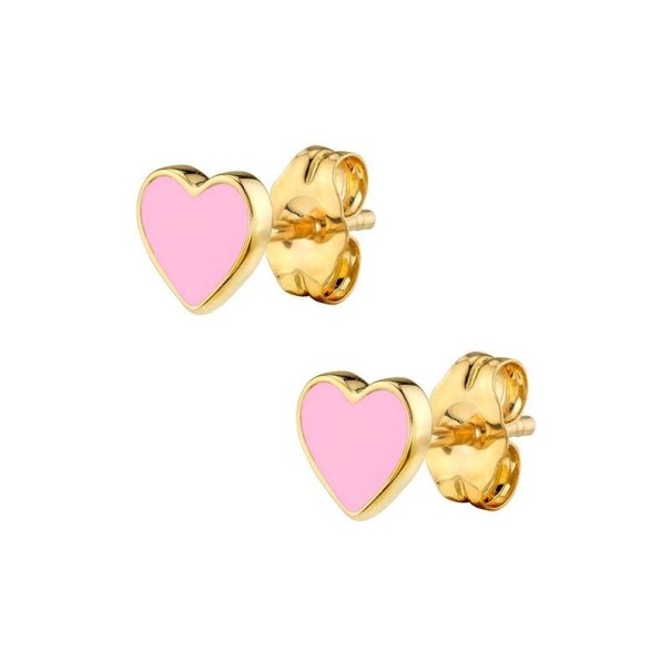 Pendientes de mujer con forma de corazón G459 rosa claro