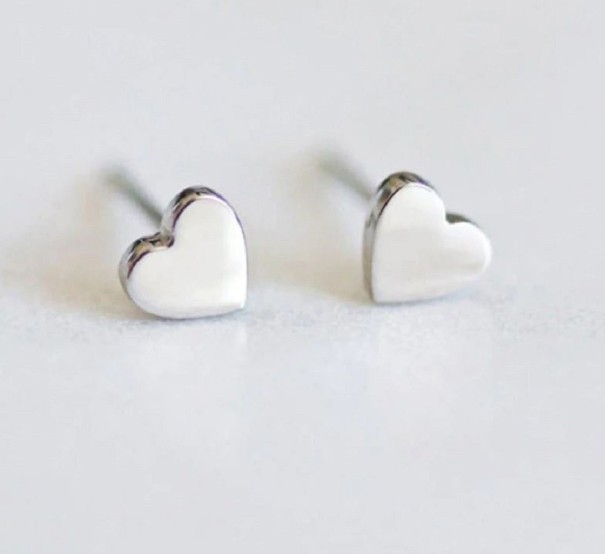 Pendientes de mujer con forma de corazón G670 plateado