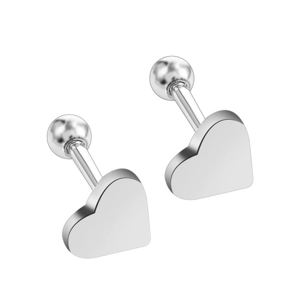 Pendientes de mujer con forma de corazón H783 plateado