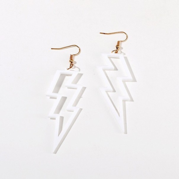 Pendientes de mujer con forma de rayo G1473 blanco