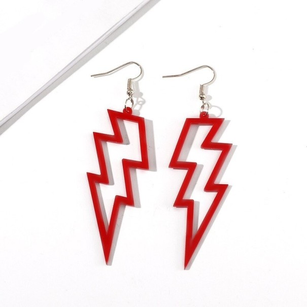 Pendientes de mujer con forma de rayo G1473 rojo