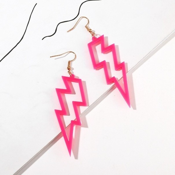 Pendientes de mujer con forma de rayo G1473 rosa