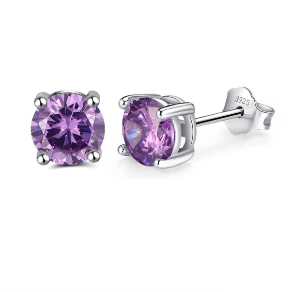 Pendientes de mujer con piedra R88 morado