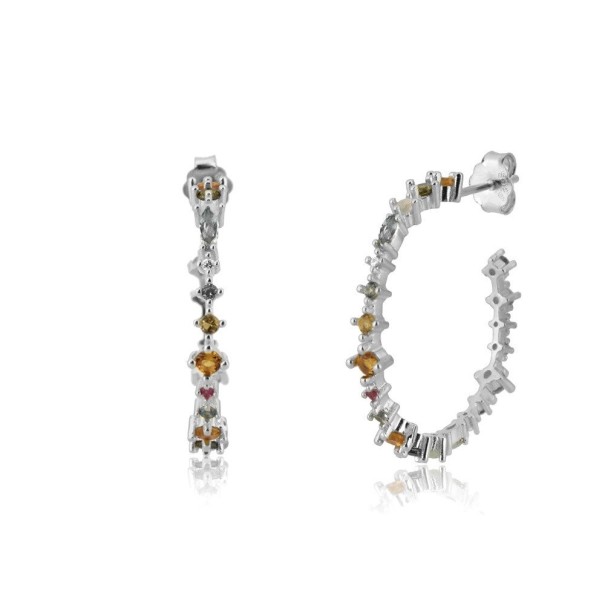 Pendientes de mujer con piedras A1704 plateado 1
